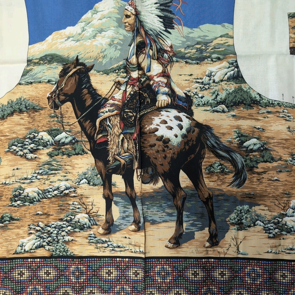 Springs Industries Native Spirit Vest Fabric Panel Cut Sew American Indian VTG